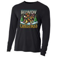 Howdy Christmas Gingerbread Man Cowboy Ride Horse Western Cooling Performance Long Sleeve Crew