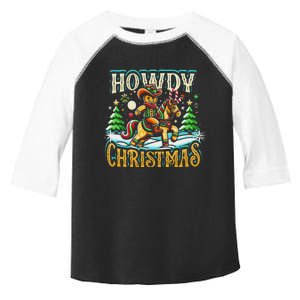 Howdy Christmas Gingerbread Man Cowboy Ride Horse Western Toddler Fine Jersey T-Shirt