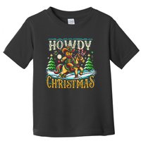 Howdy Christmas Gingerbread Man Cowboy Ride Horse Western Toddler T-Shirt