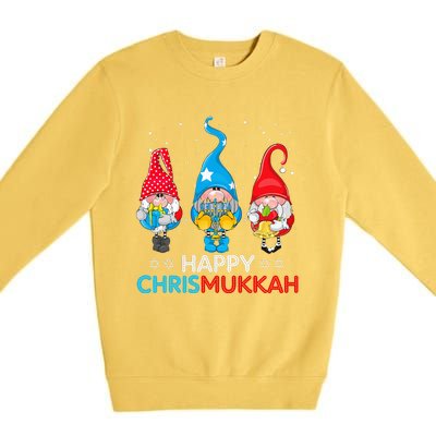 Happy Chrismukkah Gnomes Christmas Hanukkah Jewish Holiday Premium Crewneck Sweatshirt