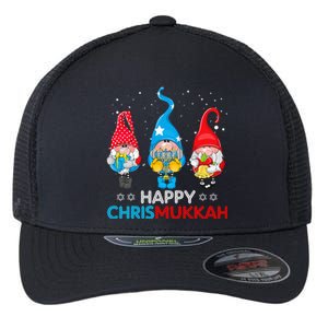 Happy Chrismukkah Gnomes Christmas Hanukkah Jewish Holiday Flexfit Unipanel Trucker Cap