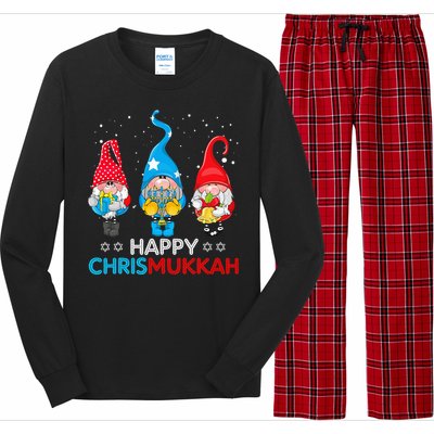 Happy Chrismukkah Gnomes Christmas Hanukkah Jewish Holiday Long Sleeve Pajama Set