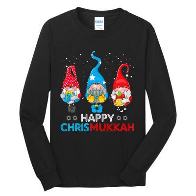 Happy Chrismukkah Gnomes Christmas Hanukkah Jewish Holiday Tall Long Sleeve T-Shirt