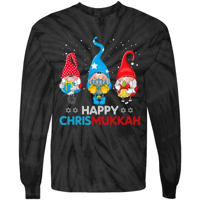 Happy Chrismukkah Gnomes Christmas Hanukkah Jewish Holiday Tie-Dye Long Sleeve Shirt