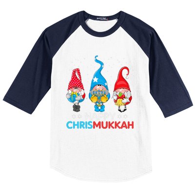 Happy Chrismukkah Gnomes Christmas Hanukkah Jewish Holiday Baseball Sleeve Shirt