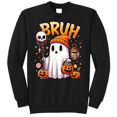 Halloween Cute Ghost Trick Or Treat Candy Bruh Ghost Gift Sweatshirt