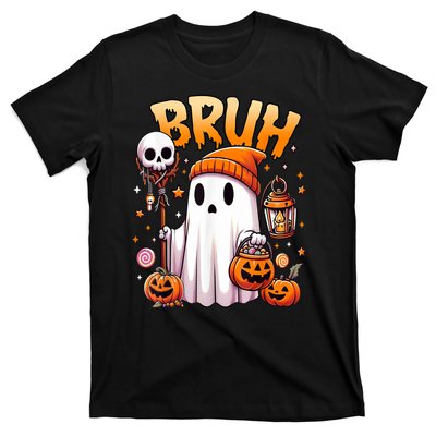 Halloween Cute Ghost Trick Or Treat Candy Bruh Ghost Gift T-Shirt