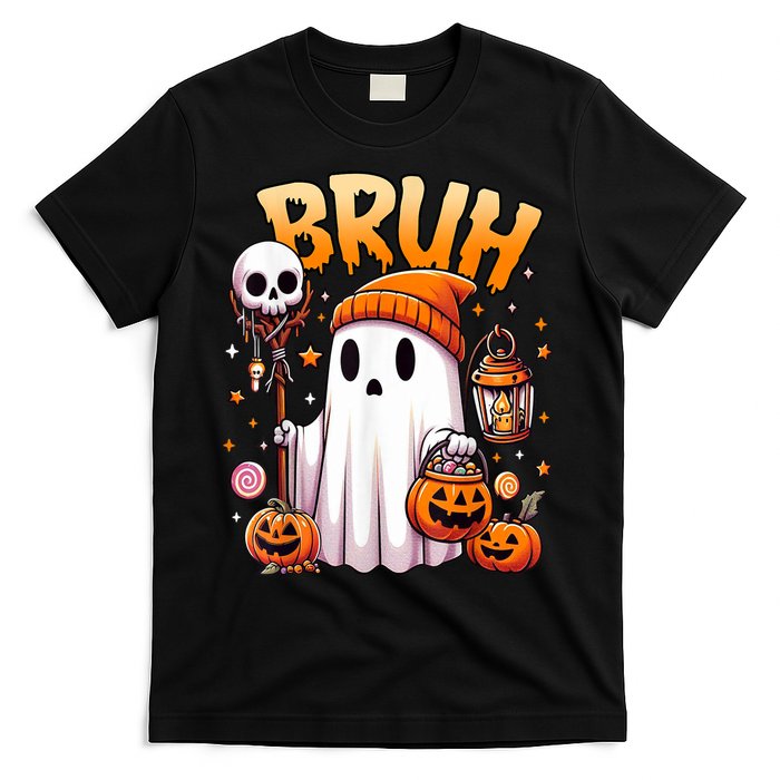 Halloween Cute Ghost Trick Or Treat Candy Bruh Ghost Gift T-Shirt