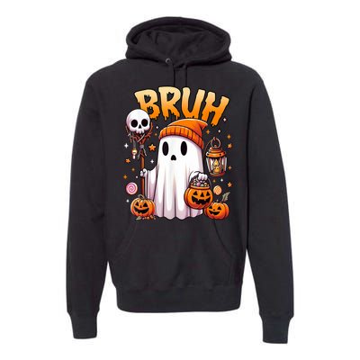 Halloween Cute Ghost Trick Or Treat Candy Bruh Ghost Gift Premium Hoodie