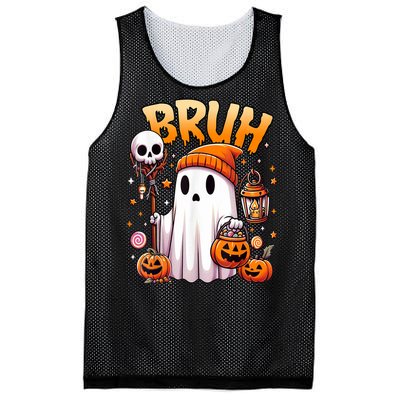 Halloween Cute Ghost Trick Or Treat Candy Bruh Ghost Gift Mesh Reversible Basketball Jersey Tank