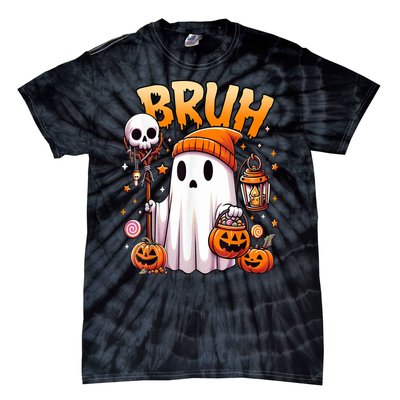 Halloween Cute Ghost Trick Or Treat Candy Bruh Ghost Gift Tie-Dye T-Shirt