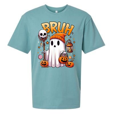 Halloween Cute Ghost Trick Or Treat Candy Bruh Ghost Gift Sueded Cloud Jersey T-Shirt