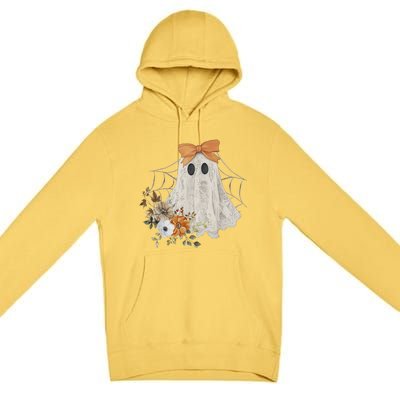 Halloween Coquette Ghost Flower Ghost Spooky Lace Ghost Gift Premium Pullover Hoodie