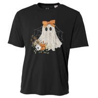 Halloween Coquette Ghost Flower Ghost Spooky Lace Ghost Gift Cooling Performance Crew T-Shirt