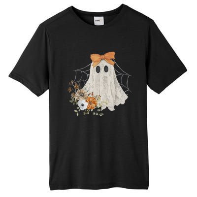 Halloween Coquette Ghost Flower Ghost Spooky Lace Ghost Gift Tall Fusion ChromaSoft Performance T-Shirt