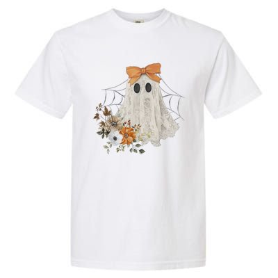 Halloween Coquette Ghost Flower Ghost Spooky Lace Ghost Gift Garment-Dyed Heavyweight T-Shirt