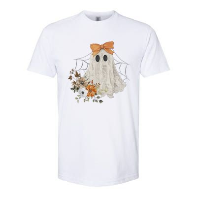 Halloween Coquette Ghost Flower Ghost Spooky Lace Ghost Gift Softstyle CVC T-Shirt