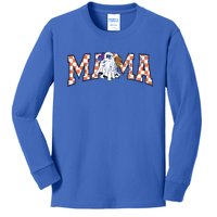 Halloween Checkered Ghost Mama Retro Spooky Mom Life Gift Kids Long Sleeve Shirt