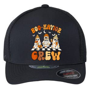 Halloween Cute Ghost Boo Havior Crew Behavior Analyst Aba Gift Flexfit Unipanel Trucker Cap