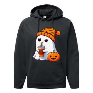 Halloween Costume Ghost Drinking Pumpkin Gift Performance Fleece Hoodie