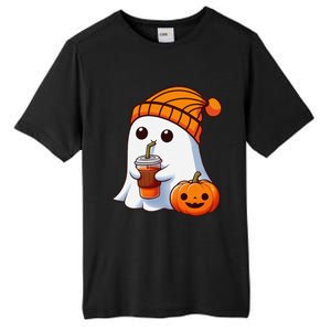 Halloween Costume Ghost Drinking Pumpkin Gift Tall Fusion ChromaSoft Performance T-Shirt