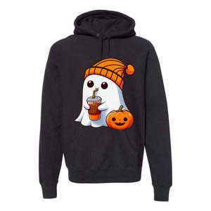 Halloween Costume Ghost Drinking Pumpkin Gift Premium Hoodie