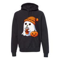 Halloween Costume Ghost Drinking Pumpkin Gift Premium Hoodie