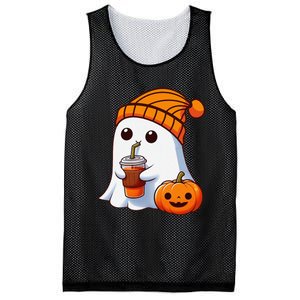 Halloween Costume Ghost Drinking Pumpkin Gift Mesh Reversible Basketball Jersey Tank