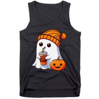 Halloween Costume Ghost Drinking Pumpkin Gift Tank Top