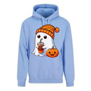 Halloween Costume Ghost Drinking Pumpkin Gift Unisex Surf Hoodie