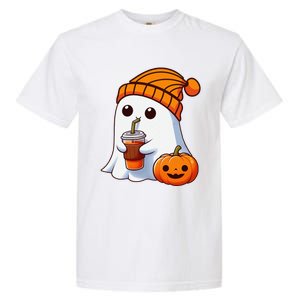 Halloween Costume Ghost Drinking Pumpkin Gift Garment-Dyed Heavyweight T-Shirt