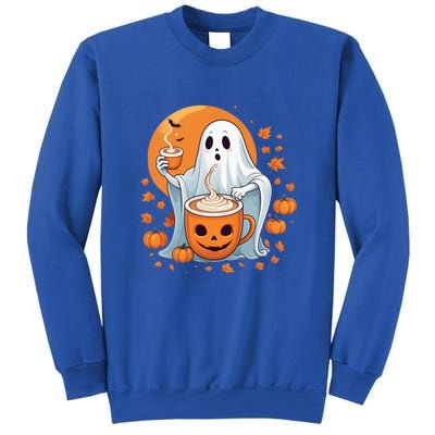 Halloween Cute Ghost Ing Pumpkin Spice Latte Coffee Cool Gift Sweatshirt