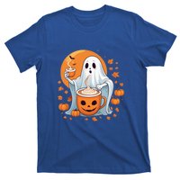 Halloween Cute Ghost Ing Pumpkin Spice Latte Coffee Cool Gift T-Shirt