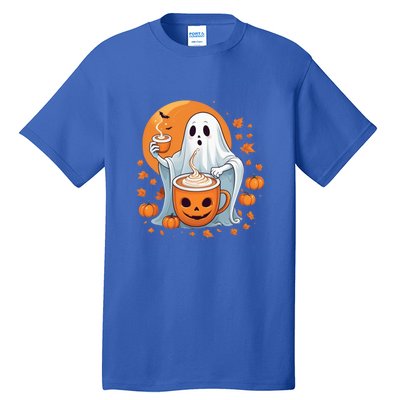 Halloween Cute Ghost Ing Pumpkin Spice Latte Coffee Cool Gift Tall T-Shirt