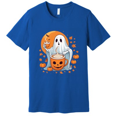 Halloween Cute Ghost Ing Pumpkin Spice Latte Coffee Cool Gift Premium T-Shirt