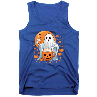 Halloween Cute Ghost Ing Pumpkin Spice Latte Coffee Cool Gift Tank Top