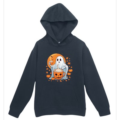 Halloween Cute Ghost Ing Pumpkin Spice Latte Coffee Cool Gift Urban Pullover Hoodie