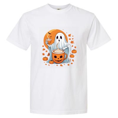 Halloween Cute Ghost Ing Pumpkin Spice Latte Coffee Cool Gift Garment-Dyed Heavyweight T-Shirt