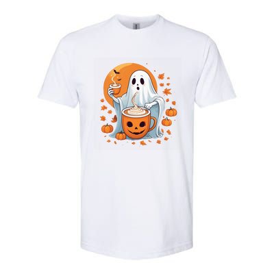 Halloween Cute Ghost Ing Pumpkin Spice Latte Coffee Cool Gift Softstyle CVC T-Shirt