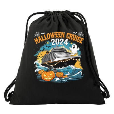 Halloween Cruise Ghost 2024 Matching Family Boo Cruise Squad Drawstring Bag