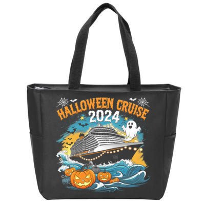 Halloween Cruise Ghost 2024 Matching Family Boo Cruise Squad Zip Tote Bag