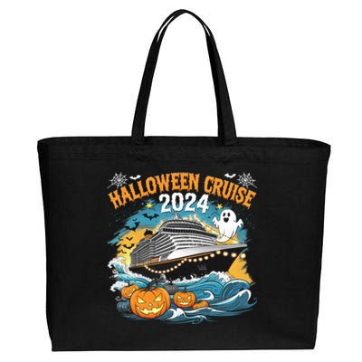 Halloween Cruise Ghost 2024 Matching Family Boo Cruise Squad Cotton Canvas Jumbo Tote