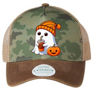 Halloween Costume Ghost Drinking Pumpkin Legacy Tie Dye Trucker Hat