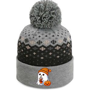 Halloween Costume Ghost Drinking Pumpkin The Baniff Cuffed Pom Beanie