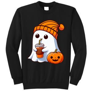 Halloween Costume Ghost Drinking Pumpkin Sweatshirt