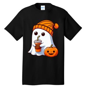 Halloween Costume Ghost Drinking Pumpkin Tall T-Shirt