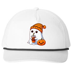 Halloween Costume Ghost Drinking Pumpkin Snapback Five-Panel Rope Hat