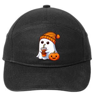 Halloween Costume Ghost Drinking Pumpkin 7-Panel Snapback Hat