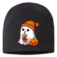 Halloween Costume Ghost Drinking Pumpkin Sustainable Beanie