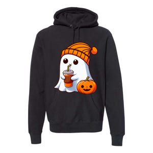 Halloween Costume Ghost Drinking Pumpkin Premium Hoodie